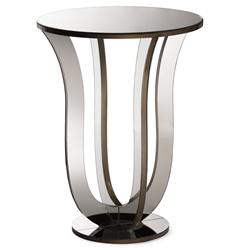 Baxton Studio Kylie Modern and Contemporary Hollywood Regency  Glamour Style Mirrored Accent Side Table